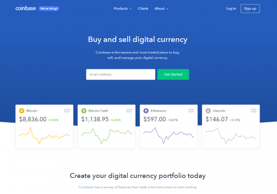 Coinbase Home Screen