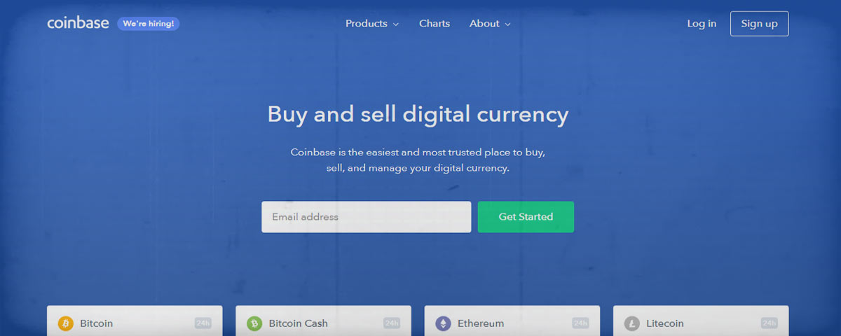 Coinbase Home Screen