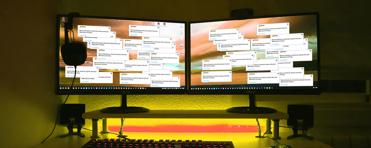 Computer Screen Norton Popups
